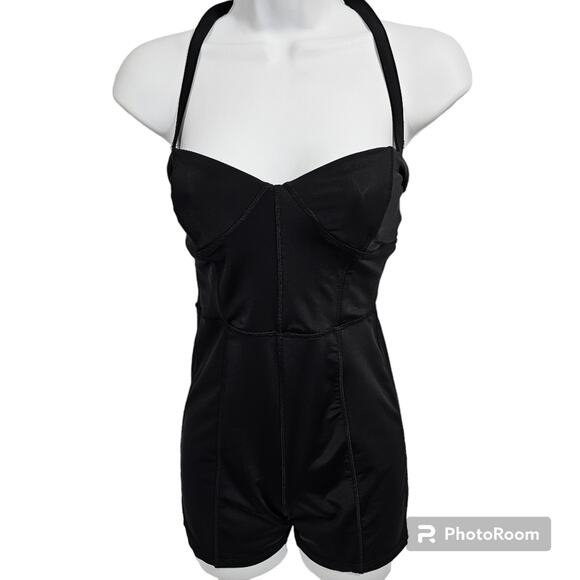 Urban Outfitters Black Stretchy Romper that Ties at Neck XS - Picture 1 of 8